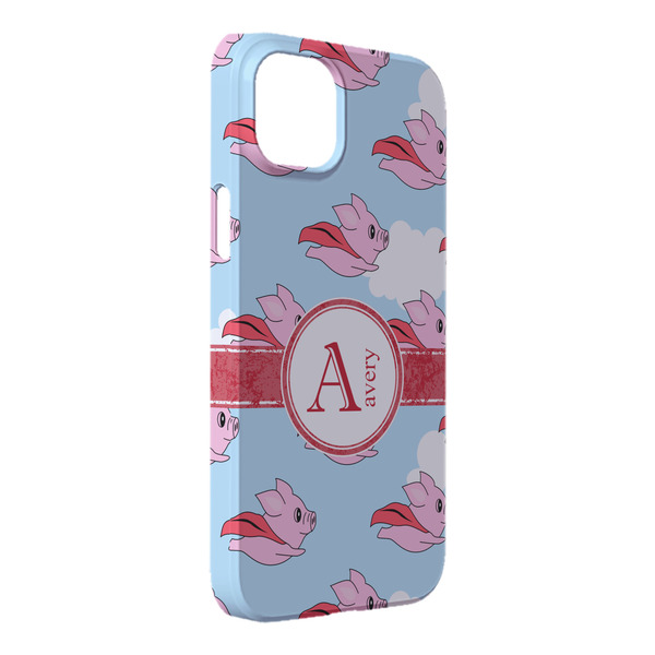 Custom Flying Pigs iPhone Case - Plastic - iPhone 14 Plus (Personalized)