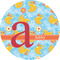 Rubber Duckies & Flowers 1" Multipurpose Round Labels - Single Sticker