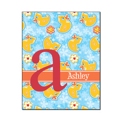 Rubber Duckies & Flowers Wood Print - 16x20 (Personalized)