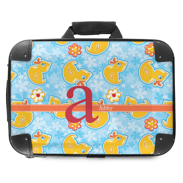 Custom Rubber Duckies & Flowers Hard Shell Briefcase - 18" (Personalized)