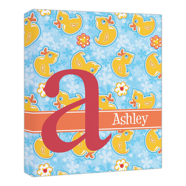 Custom Rubber Duckies & Flowers Canvas Print - 20x24 (Personalized)