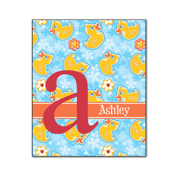 Custom Rubber Duckies & Flowers Wood Print - 20x24 (Personalized)