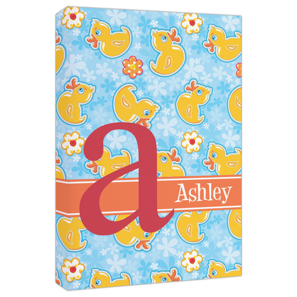 Custom Rubber Duckies & Flowers Canvas Print - 20x30 (Personalized)