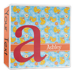 Rubber Duckies & Flowers 3-Ring Binder - 2 inch (Personalized)