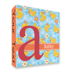 Rubber Duckies & Flowers 3 Ring Binder - Full Wrap - 2" (Personalized)