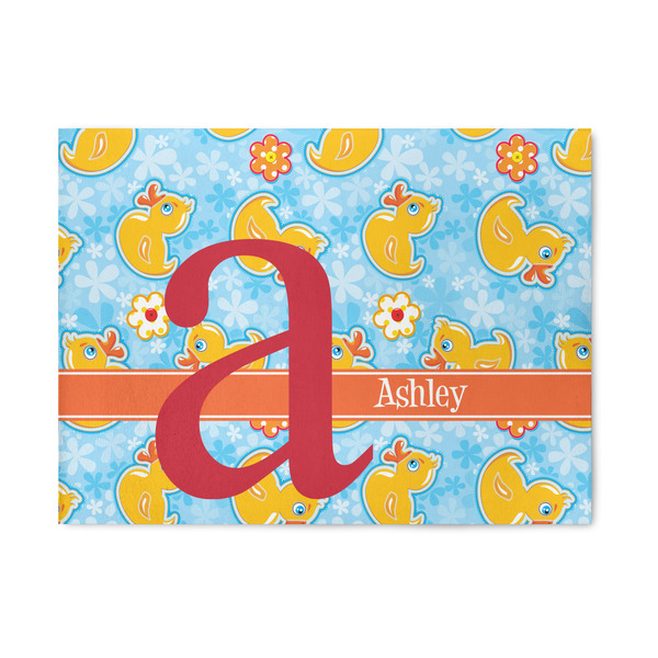 Custom Rubber Duckies & Flowers 5' x 7' Patio Rug (Personalized)