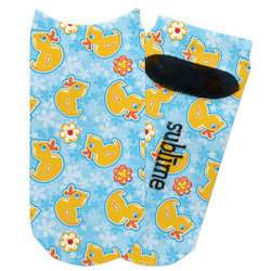 Rubber Duckies & Flowers Adult Ankle Socks