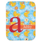 Rubber Duckies & Flowers Baby Swaddling Blanket (Personalized)