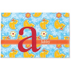 Rubber Duckies & Flowers Woven Mat (Personalized)