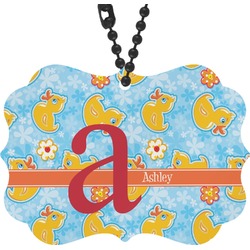 Rubber Duckies & Flowers Rear View Mirror Charm (Personalized)