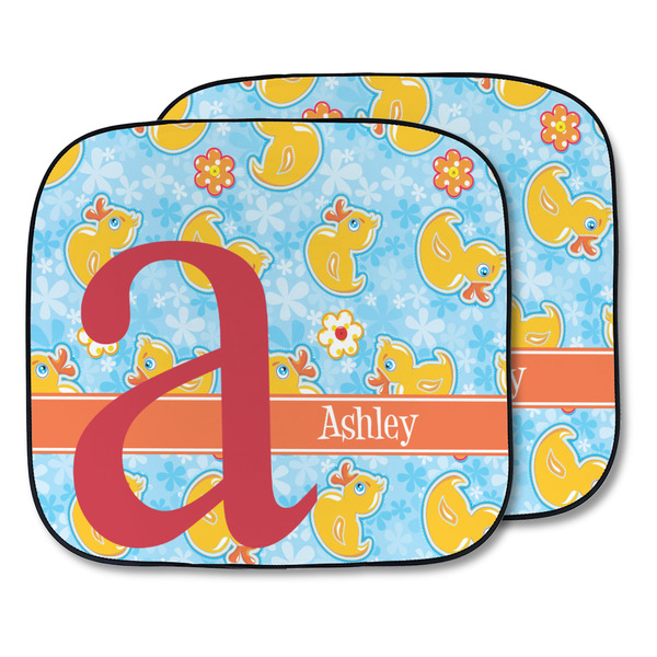 Custom Rubber Duckies & Flowers Car Sun Shade - Two Piece (Personalized)