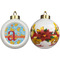 Rubber Duckies & Flowers Ceramic Christmas Ornament - Poinsettias (APPROVAL)