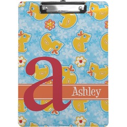 Rubber Duckies & Flowers Clipboard (Letter Size) (Personalized)