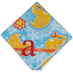 Rubber Duckies & Flowers Cloth Dinner Napkin - Single w/ Name and Initial