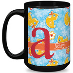 Rubber Duckies & Flowers 15 Oz Coffee Mug - Black (Personalized)