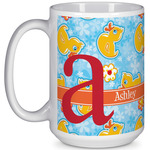 Rubber Duckies & Flowers 15 Oz Coffee Mug - White (Personalized)