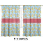 Rubber Duckies & Flowers Curtain Panel - Custom Size