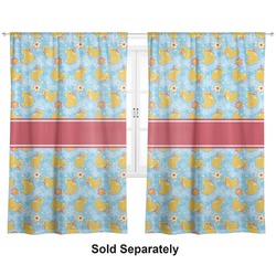 Rubber Duckies & Flowers Curtain Panel - Custom Size