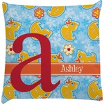 Rubber Duckies & Flowers Decorative Pillow Case (Personalized)