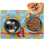 Rubber Duckies & Flowers Dog Food Mat - Small w/ Name and Initial