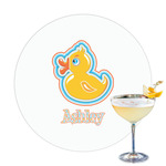 Rubber Duckies & Flowers Printed Drink Topper - 3.25" (Personalized)