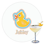 Rubber Duckies & Flowers Printed Drink Topper - 3.5" (Personalized)