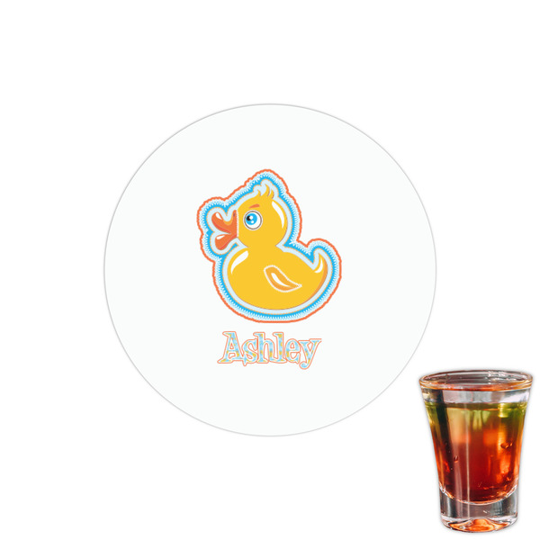 Custom Rubber Duckies & Flowers Printed Drink Topper - 1.5" (Personalized)