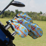 Rubber Duckies & Flowers Golf Club Iron Cover - Set of 9 (Personalized)