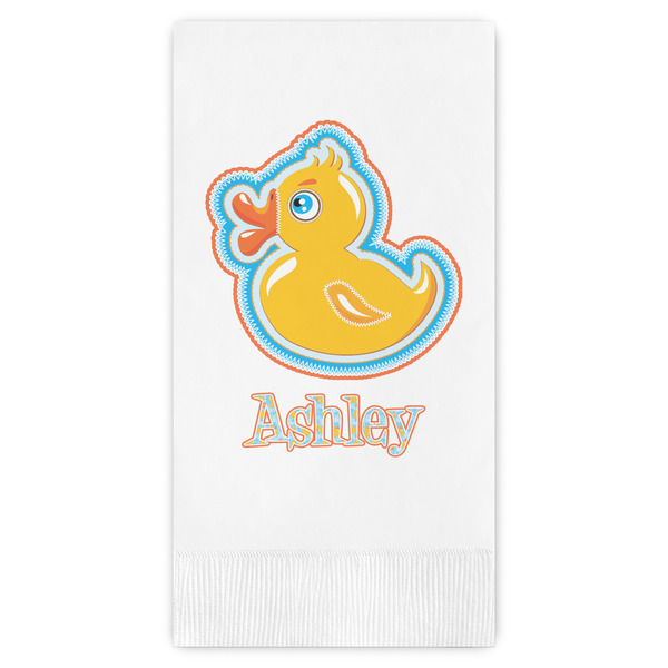 Custom Rubber Duckies & Flowers Guest Paper Towels - Full Color (Personalized)