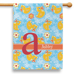 Rubber Duckies & Flowers 28" House Flag (Personalized)