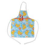 Rubber Duckies & Flowers Kid's Apron w/ Name and Initial