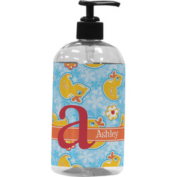 Rubber Duckies & Flowers Plastic Soap / Lotion Dispenser (Personalized)