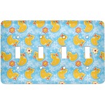 Rubber Duckies & Flowers Light Switch Cover (4 Toggle Plate)