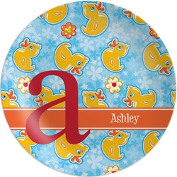 Rubber Duckies & Flowers Melamine Plate (Personalized)