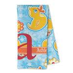 Rubber Duckies & Flowers Kitchen Towel - Microfiber (Personalized)