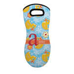 Rubber Duckies & Flowers Neoprene Oven Mitt w/ Name and Initial