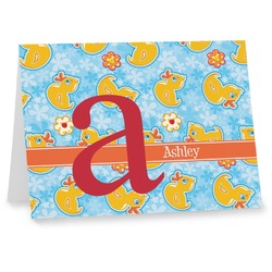 Rubber Duckies & Flowers Note cards (Personalized)