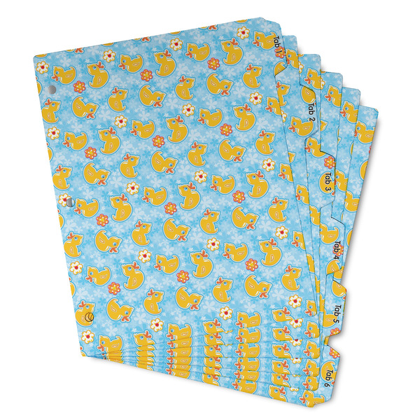 Custom Rubber Duckies & Flowers Binder Tab Divider - Set of 6 (Personalized)