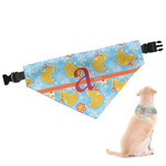 Rubber Duckies & Flowers Dog Bandana - Large (Personalized)