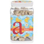 Rubber Duckies & Flowers Dog Treat Jar (Personalized)