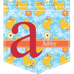 Rubber Duckies & Flowers Iron On Faux Pocket (Personalized)