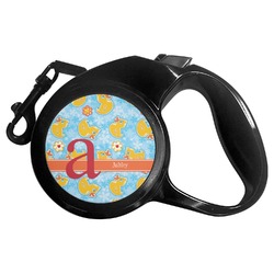 Rubber Duckies & Flowers Retractable Dog Leash - Large (Personalized)