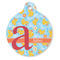 Rubber Duckies & Flowers Round Pet ID Tag - Large - Front