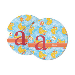 Rubber Duckies & Flowers Sandstone Car Coasters - Set of 2 (Personalized)