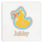 Rubber Duckies & Flowers Paper Dinner Napkins (Personalized)