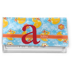 Rubber Duckies & Flowers Vinyl Checkbook Cover (Personalized)