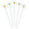 Rubber Duckies & Flowers White Plastic 5.5" Stir Stick - Fan View