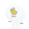 Rubber Duckies & Flowers White Plastic 7" Stir Stick - Single Sided - Round - Front & Back