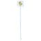 Rubber Duckies & Flowers White Plastic Stir Stick - Double Sided - Square - Single Stick