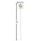 Rubber Duckies & Flowers White Plastic Stir Stick - Square - Dimensions